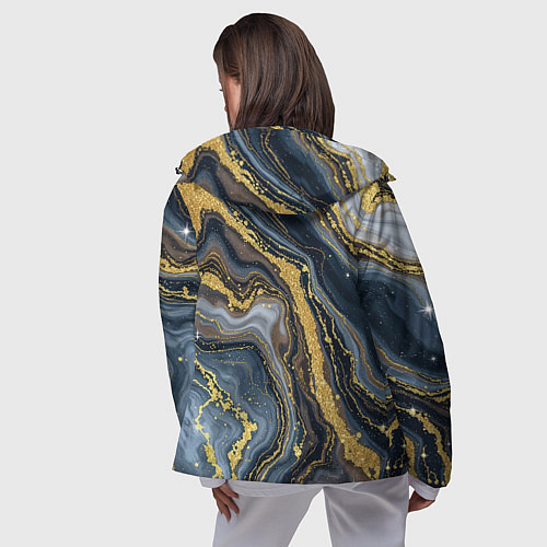 Женская ветровка Золотые диагонали / 3D-Черный – фото 4