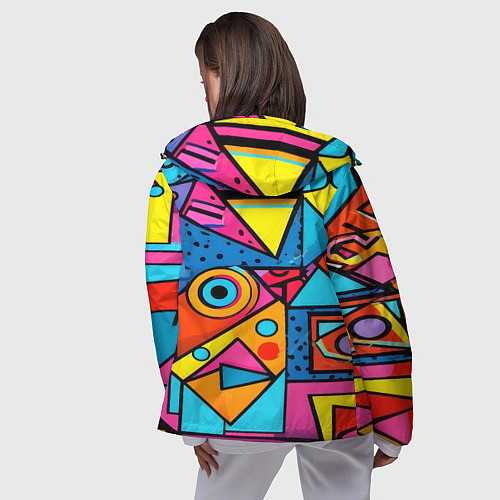 Женская ветровка Кислая геометрия / 3D-Черный – фото 4