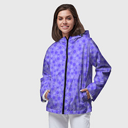 Ветровка с капюшоном женская Фиолетовый сиреневый пузыри, цвет: 3D-черный — фото 2