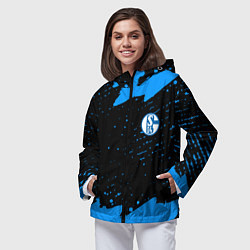 Ветровка с капюшоном женская Schalke 04 fc blue color, цвет: 3D-черный — фото 2