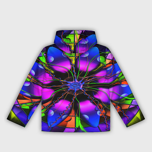 Женская ветровка Неоновая психоделика лепестки / 3D-Белый – фото 2