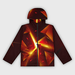 Ветровка с капюшоном женская Трехмерный взрыв неоновых плит абстракция, цвет: 3D-черный