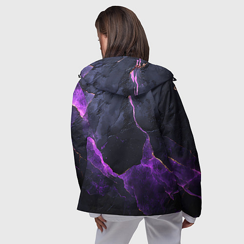 Женская ветровка Фиолетово-черная объемная текстура / 3D-Черный – фото 4