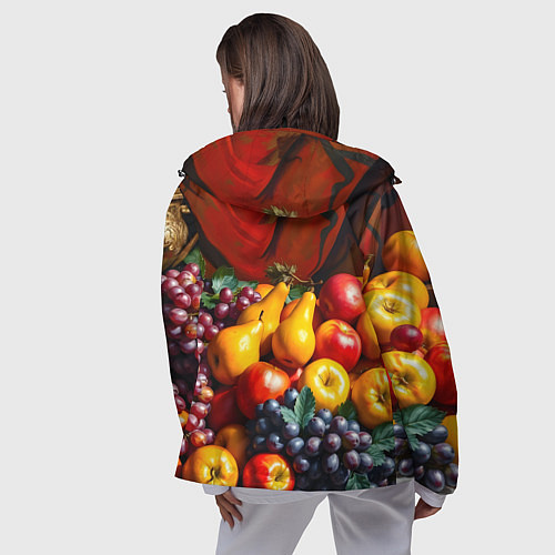 Женская ветровка Фруктовый натюрморт / 3D-Черный – фото 4