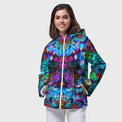 Ветровка с капюшоном женская Абстракция стекло узор, цвет: 3D-белый — фото 2