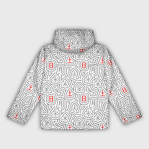 Женская ветровка Серые будни и красные выходные иероглифами / 3D-Черный – фото 2
