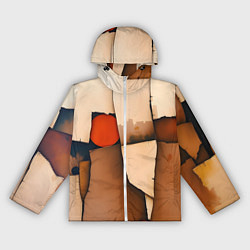 Ветровка с капюшоном женская Фрагментированная композиция, цвет: 3D-белый