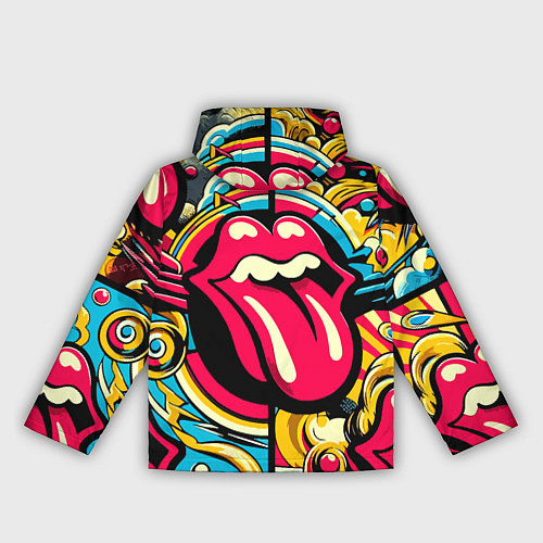 Женская ветровка Rolling Stones logo - pop art pattern / 3D-Черный – фото 2
