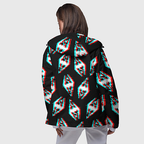 Женская ветровка Skyrim glitch logo patten / 3D-Черный – фото 4
