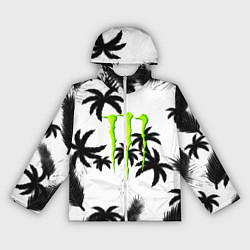 Ветровка с капюшоном женская Monster energy пальмы, цвет: 3D-белый