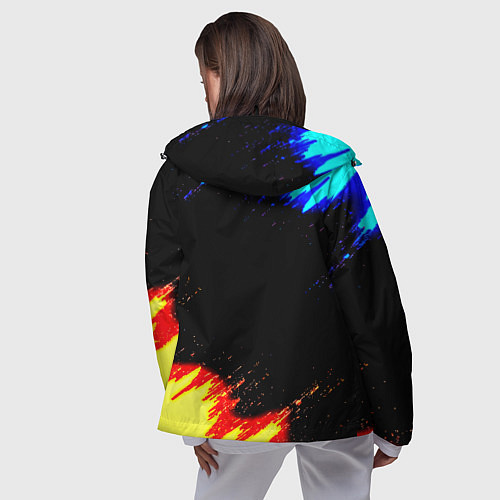 Женская ветровка Monster energy огненные краски / 3D-Черный – фото 4