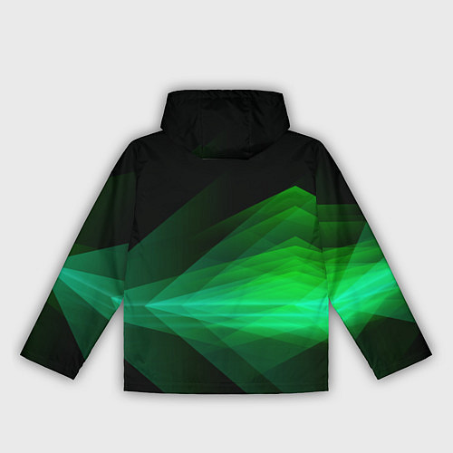 Женская ветровка Неоновая зеленая абстракция на черном фоне / 3D-Белый – фото 2