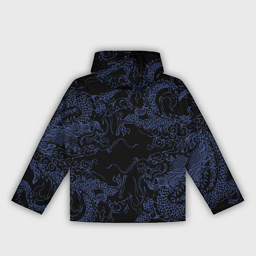 Женская ветровка Синий дракон на черном / 3D-Белый – фото 2