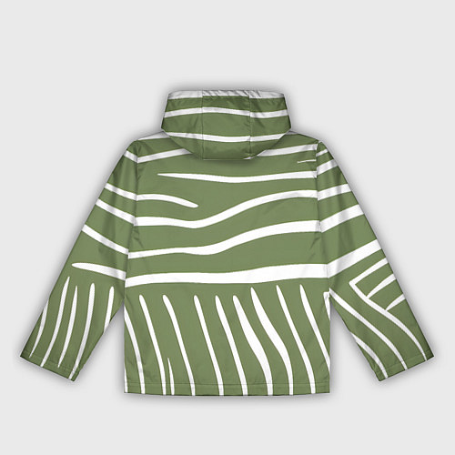 Женская ветровка Полоски зеленой зебры / 3D-Белый – фото 2