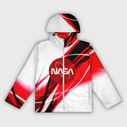 Ветровка с капюшоном женская Nasa абстрактные полосы, цвет: 3D-белый