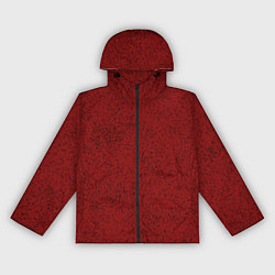 Ветровка с капюшоном женская Тёмный красный в крапинку, цвет: 3D-черный