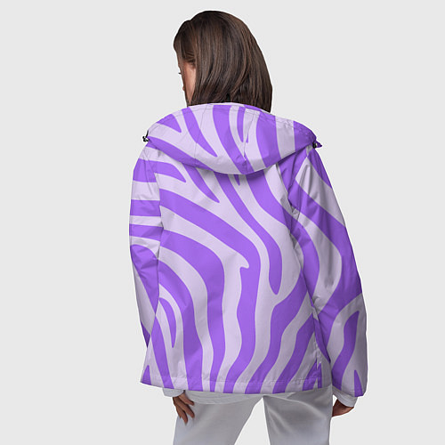 Женская ветровка Лавандовый тигровый паттерн / 3D-Черный – фото 4