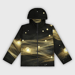 Ветровка с капюшоном женская Золотистый свет на черной текстуре, цвет: 3D-черный