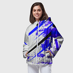 Ветровка с капюшоном женская Color white blue, цвет: 3D-белый — фото 2