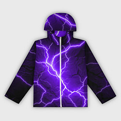 Ветровка с капюшоном женская Color purple black, цвет: 3D-белый