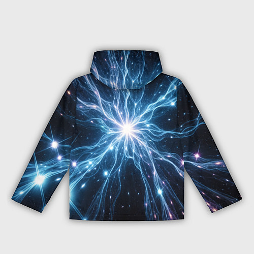 Женская ветровка Всплеск света и звезды - космическая абстракция / 3D-Белый – фото 2