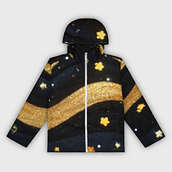 Ветровка с капюшоном женская Золотые волны текстура, цвет: 3D-белый