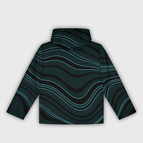 Женская ветровка Тёмный синий волнистые полосы / 3D-Черный – фото 2