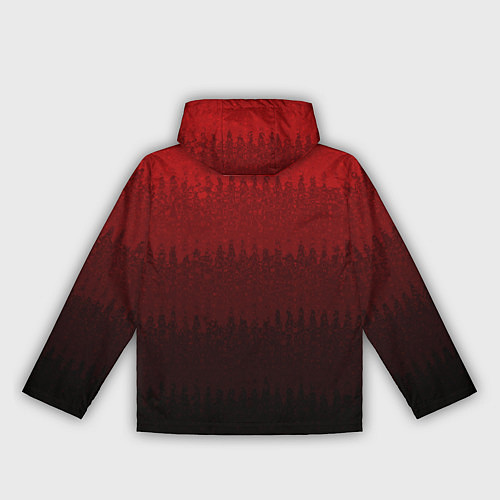 Женская ветровка Градиент красный текстурные полосы / 3D-Черный – фото 2