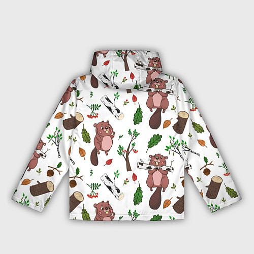 Женская ветровка Бобер и полено / 3D-Белый – фото 2