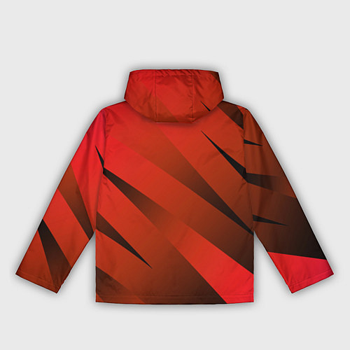 Женская ветровка Красно-коричневый абстрактные полосы / 3D-Черный – фото 2