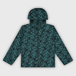 Ветровка с капюшоном женская Чёрным с синим абстрактная текстура, цвет: 3D-черный