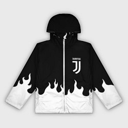 Ветровка с капюшоном женская Ювентус белый огонь, цвет: 3D-белый