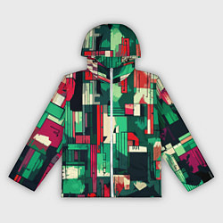 Женская ветровка Абстракция красно-зелёный геометричный