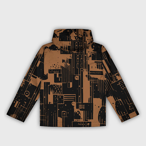 Женская ветровка Чёрно-коричневый абстракция геометричный / 3D-Черный – фото 2