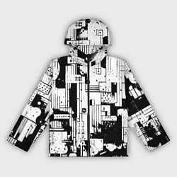 Женская ветровка Чёрно-белый светлая абстракция