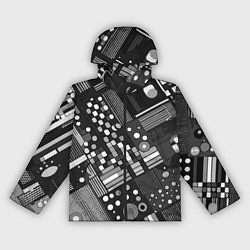 Женская ветровка Тёмный серый абстракция квадраты кружочки