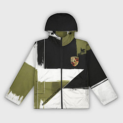 Ветровка с капюшоном женская Porsche эмблема, цвет: 3D-черный