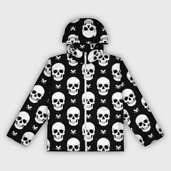 Ветровка с капюшоном женская Черепной фон, цвет: 3D-белый