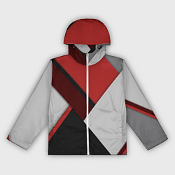 Ветровка с капюшоном женская Color black red grey, цвет: 3D-белый