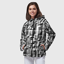 Ветровка с капюшоном женская Серый объёмный эффект, цвет: 3D-черный — фото 2