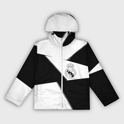Ветровка с капюшоном женская Real Madrid geometry black, цвет: 3D-белый