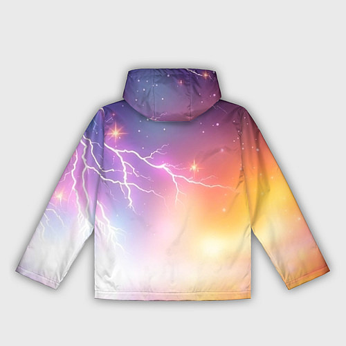 Женская ветровка Магический фон с молниями и звездами / 3D-Белый – фото 2
