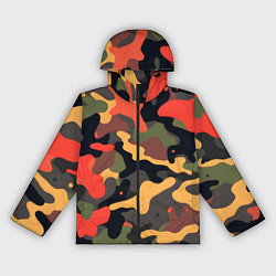 Ветровка с капюшоном женская Разноцветный праздничный камуфляж, цвет: 3D-черный