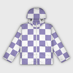 Ветровка с капюшоном женская Квадраты фиолетовые, цвет: 3D-белый