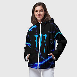 Ветровка с капюшоном женская Monster energy storm blue, цвет: 3D-белый — фото 2