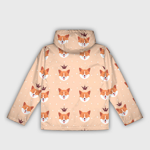 Женская ветровка Паттерн с милыми мордочками собак породы корги / 3D-Белый – фото 2