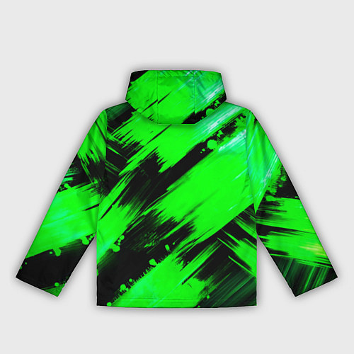 Женская ветровка Зеленые мазки краски на черном / 3D-Белый – фото 2