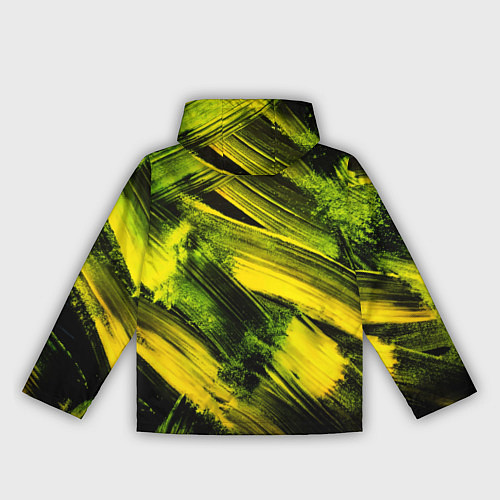 Женская ветровка Мазки краски цвета лайм / 3D-Белый – фото 2