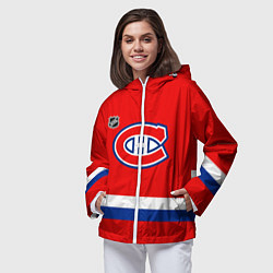 Ветровка с капюшоном женская Монреаль Канадиенс хоккей, цвет: 3D-белый — фото 2
