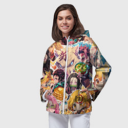 Ветровка с капюшоном женская Demon Slayer Blade Favorite Food, цвет: 3D-белый — фото 2